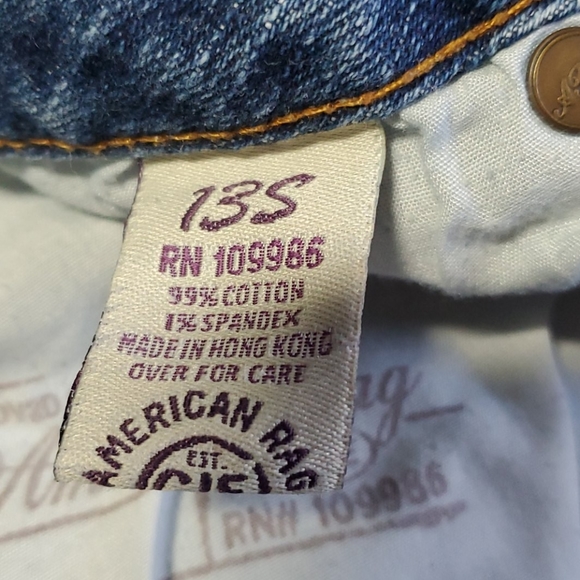 American Rag Cie Whiskers Denim Ombre Blue Jeans Bootcut Size 13 s low rise - Picture 7 of 8